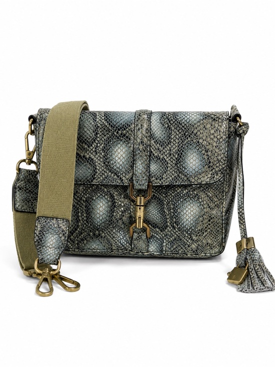 G.I.L.I. Handbags - G.I.L.I. Snakeskin Print Crossbody Bag Green Blue Gold Hardware OS